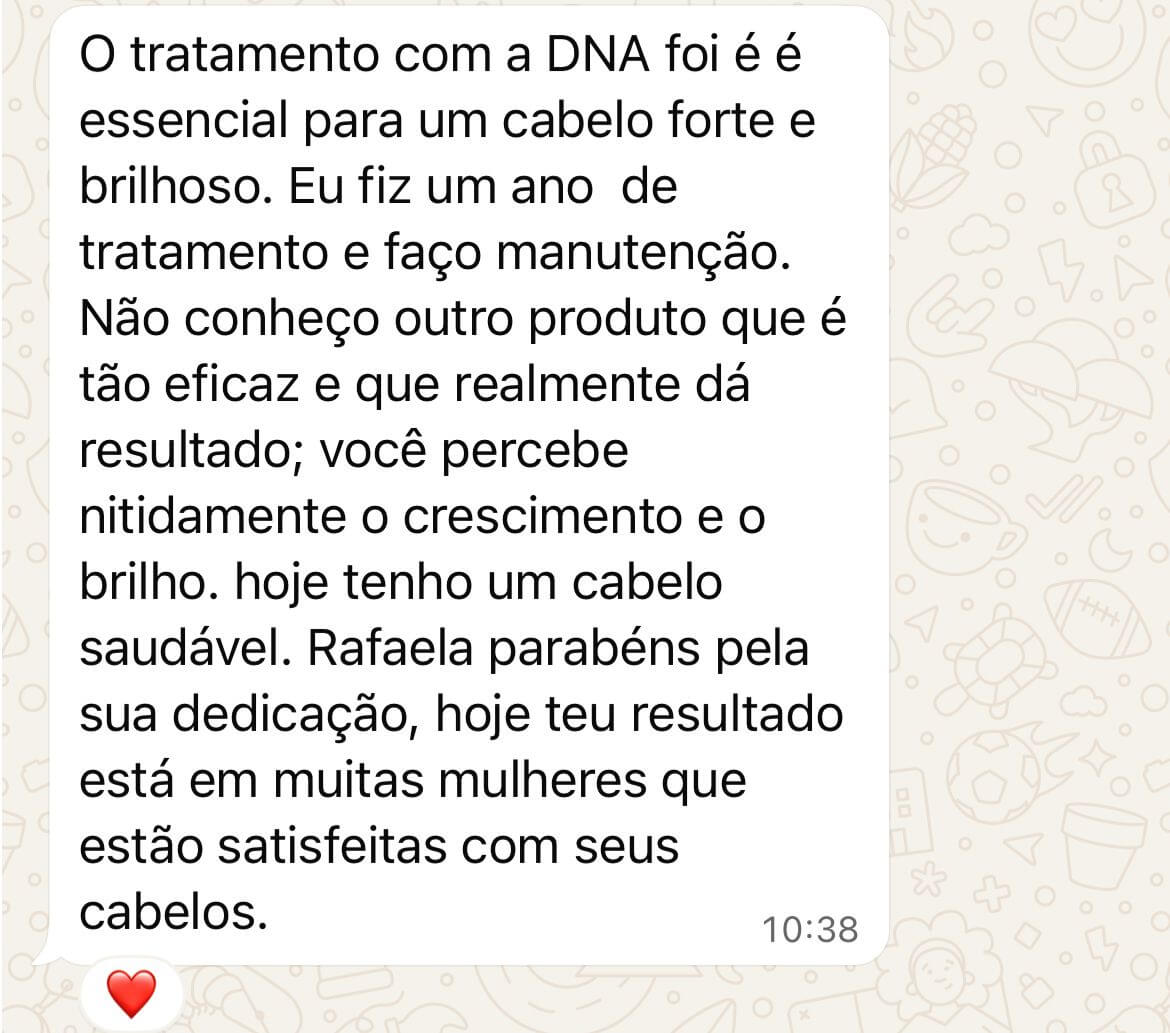 Depoimento de cliente sobre tratamento capilar