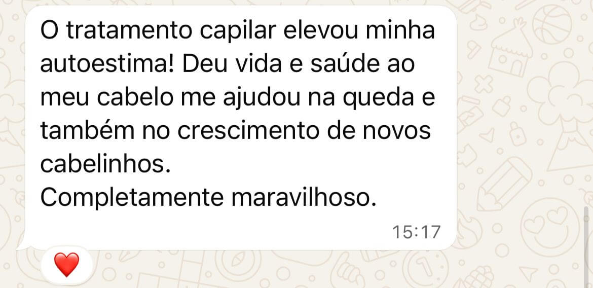 Depoimento de cliente sobre tratamento capilar